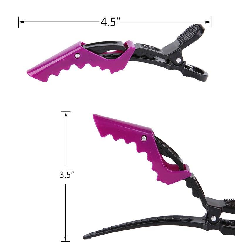 HH&LL Hair Clips for Women â€“ Wide Teeth & Double-Hinged Design â€“ Alligator Styling Sectioning Clips of Professional Hair Salon Quality - 10Pack (Purple) - Image 3